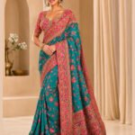 Arohi Blue Art Silk Saree with Heavy Resham & Zari Border