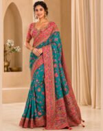 Arohi Blue Art Silk Saree with Heavy Resham & Zari Border