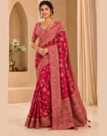 Arohi Red Art Silk Saree with Heavy Resham & Zari Border
