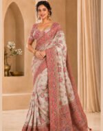 Arohi White Art Silk Saree with Heavy Resham & Zari Border