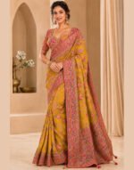 Arohi Yellow Art Silk Saree with Heavy Resham & Zari Border