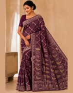 DWK Magenta Banarasi Silk Saree with Heavy Zari Work