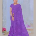 Dimple Kala Lavender Fancy Saree with Embroidered Work