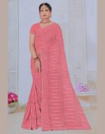 Dimple Kala Pink Fancy Saree with Embroidered Work
