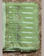 Dimple Kala Pista Green Fancy Saree with Embroidered Work - Image 3