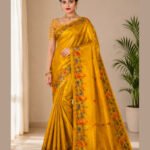 Golden Touch Yellow Soft Silk Saree with Floral Print