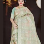 Green City Pastel Green Silk Saree with Elegant Zari Work