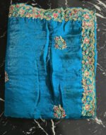 Narayani Blue Soft Silk Saree with Multicolor Zari Work - Image 2