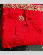 Narayani Red Soft Silk Saree with Multicolor Zari Work - Image 2