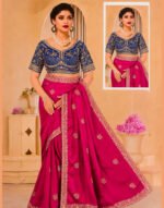 Narayani Deep Pink Soft Silk Saree with Multicolor Zari Work