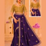 Narayani Purple Soft Silk Saree with Multicolour Zari Work