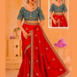 Narayani Red Soft Silk Saree with Multicolor Zari Work