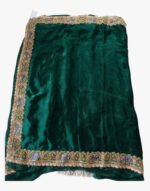 Padharo Bottle Green Satin Silk Blend Saree with Handmade Zari Work - Image 3