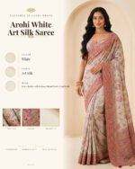 Arohi White Art Silk Saree with Heavy Resham & Zari Border - product card