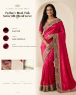 Padharo Rani Pink Satin Silk Blend Saree with Handmade Zari Work - product card